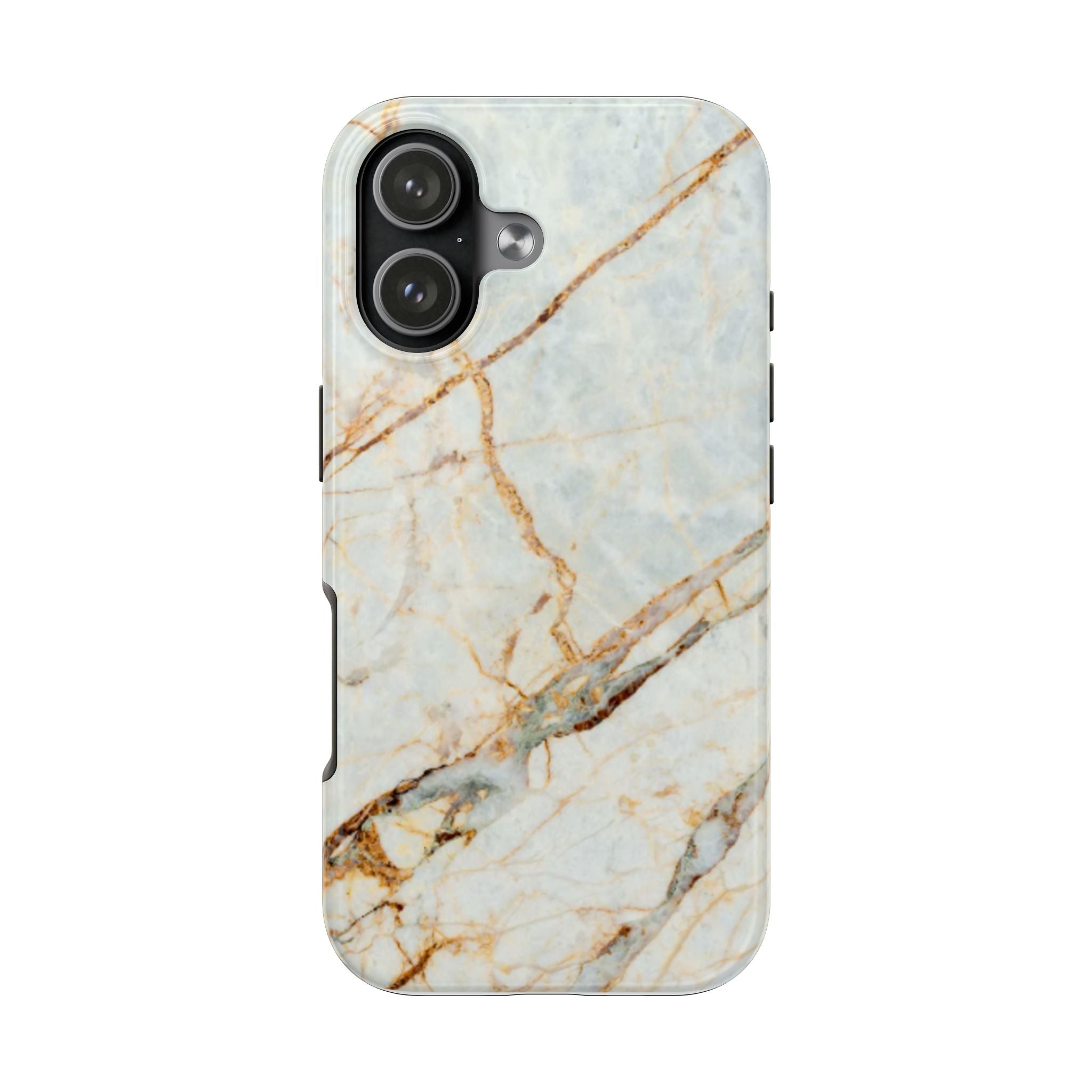 Marble Vein Tough Phone Case — White Gold Marble Protective Cover
