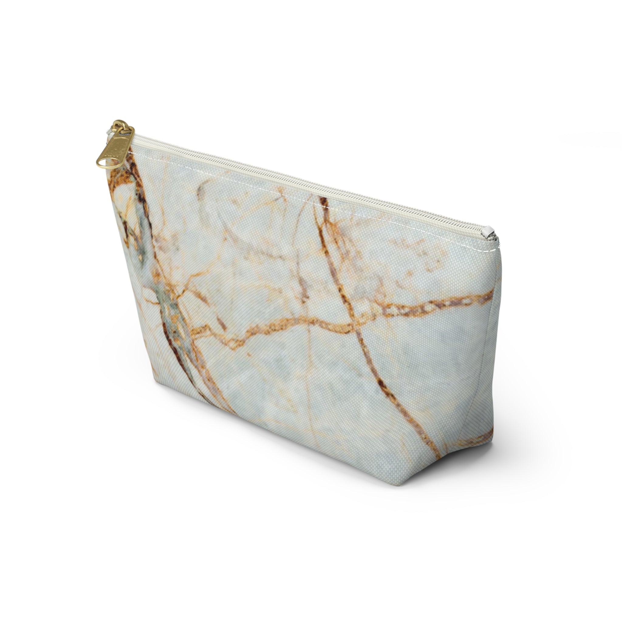 Marble Vein Accessory Pouch — T-Bottom Cosmetic & Travel Organizer