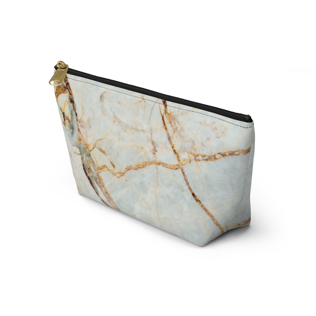 Marble Vein Accessory Pouch — T-Bottom Cosmetic & Travel Organizer