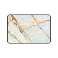 Marble Gold Vein Desk Mat — Elegant Blue White Marble Mousepad Mat for Office & Home