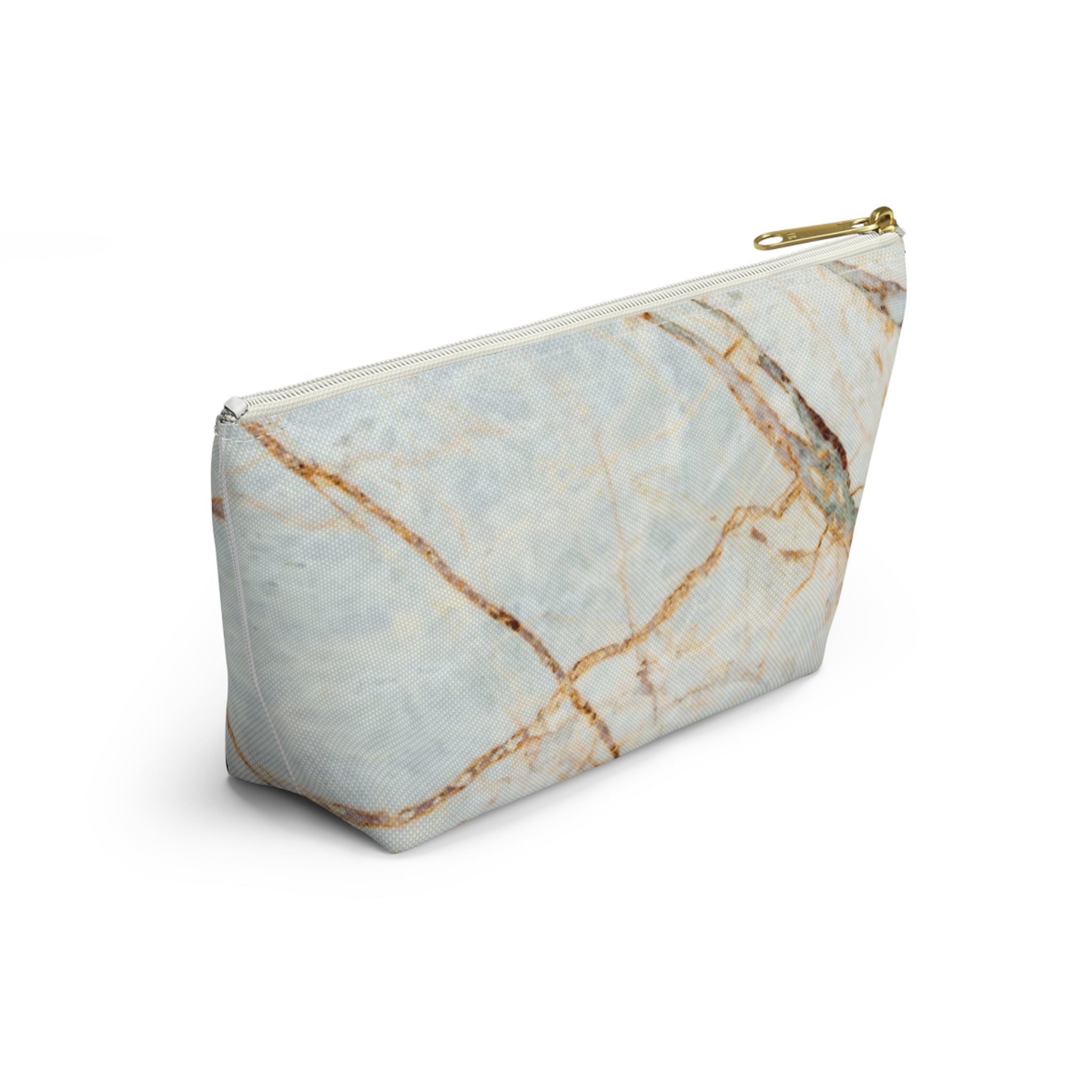 Marble Vein Accessory Pouch — T-Bottom Cosmetic & Travel Organizer